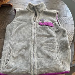 Patagonia Grey and Purple Fleece Vest Womens Outerwear Size Large